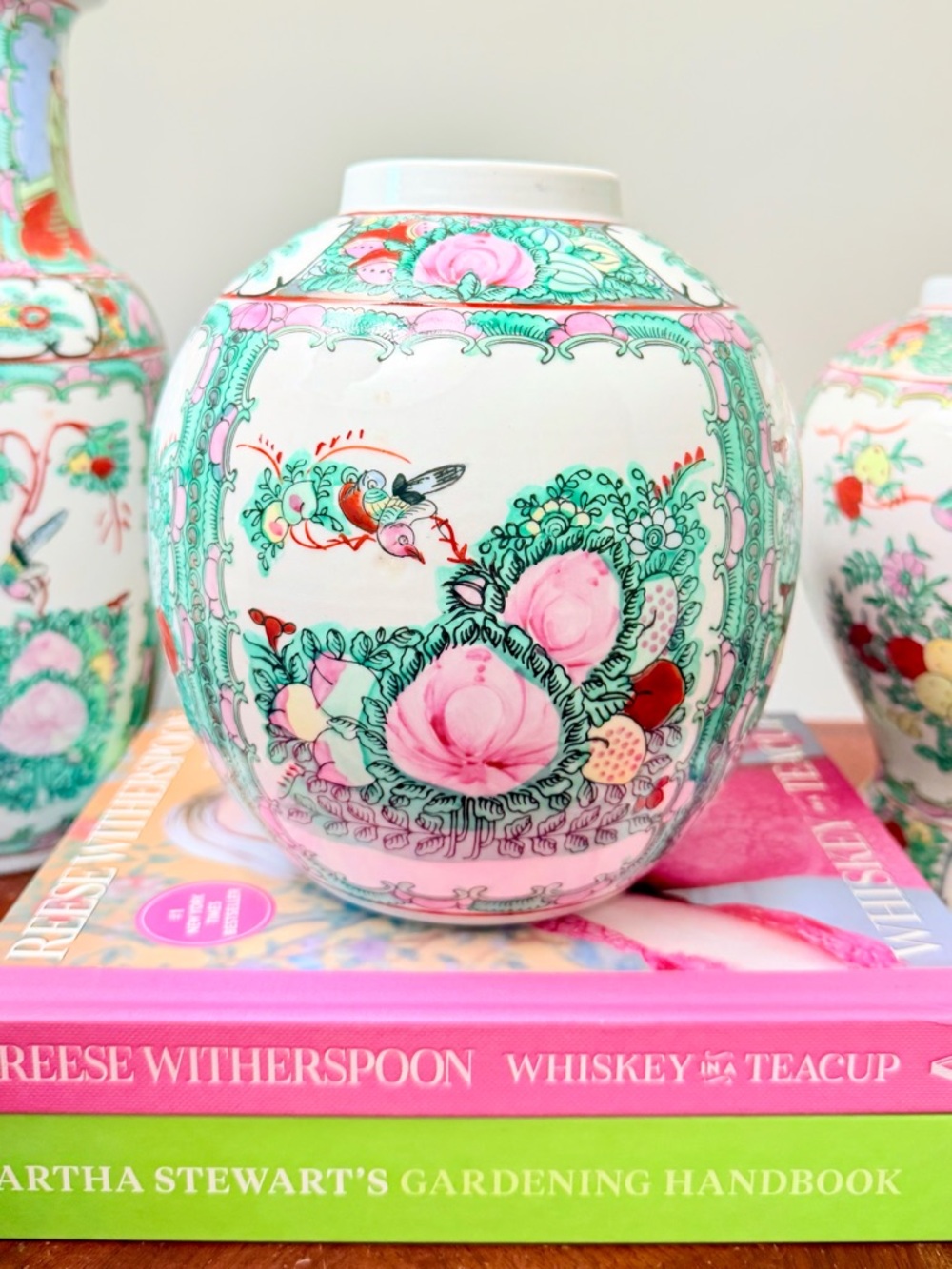 Vintage Famille Rose Canton Ginger Jar Style Jar